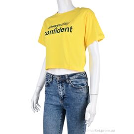 Фотография Футболка женская Лето 08789-9-1 yellow (4 шт. р.сетка L-2XL) "Obuvok" недорого оптом от прямого поставщика