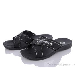 Шльопанці чоловічі пляжні Літо 2024-003-1 чорний-білий (6 пар р.40-45) "DeMur" недорого оптом від прямого постачальника
