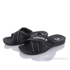 Шльопанці чоловічі пляжні Літо TRK2026-2-003-1 чорний-білий (6 пар р.40-45) "DeMur" недорого оптом від прямого постачальника