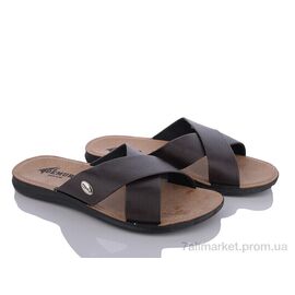 Шльопанці чоловічі пляжні Літо 2024-001-1 коричневий (6 пар р.41-46) "DeMur" недорого оптом від прямого постачальника