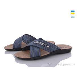 Шльопанці чоловічі пляжні Літо TRK2026-2-007-1 синій (6 пар р.40-44) "DeMur" недорого оптом від прямого постачальника