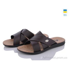 Шльопанці чоловічі пляжні Літо MK2026-2-001-2 коричневий (6 пар р.41-46) "DeMur" недорого оптом від прямого постачальника