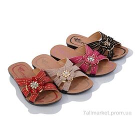 Шльопанці дитячі літні Літо 2024-015-1 mix (24 пар р.30-35) "DeMur" недорого оптом від прямого постачальника
