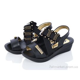 Фотография Босоножки детские летние Лето 2024-049-3 black (24 пар р.24-29) "DeMur" недорого оптом от прямого поставщика