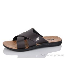 Шльопанці чоловічі пляжні Літо MK2026-2-3333-2 коричневий (6 пар р.41-46) "DeMur" недорого оптом від прямого постачальника