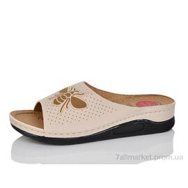 Фотография Шлепки женские облегченные Лето 3001-7 beige (6 пар р.36-41) "DeMur" недорого оптом от прямого поставщика