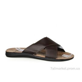 Шльопанці чоловічі пляжні Літо MK2026-2-2402 коричневий (6 пар р.41-46) "DeMur" недорого оптом від прямого постачальника