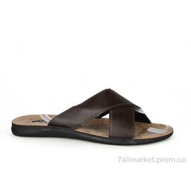 Шльопанці чоловічі пляжні Літо 2402-2 brown (6 пар р.43-47) "DeMur" недорого оптом від прямого постачальника