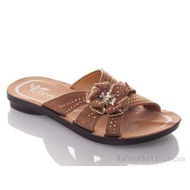 Фотография Шлепки детские летние Лето GElena-N1B-brown (6 пар р.26-30) "DeMur" недорого оптом от прямого поставщика