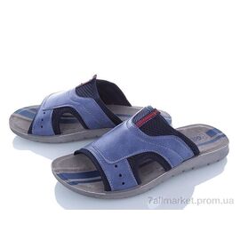Фотография Шлепки мужские пляжные Лето M6133 blue (6 пар р.40-44) "DeMur" недорого оптом от прямого поставщика
