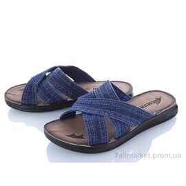 Фотография Шлепки мужские пляжные Лето MKB6105-1 blue (6 пар р.40-45) "DeMur" недорого оптом от прямого поставщика