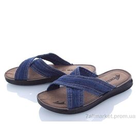Фотография Шлепки мужские пляжные Лето MKB6105 blue (6 пар р.40-45) "DeMur" недорого оптом от прямого поставщика