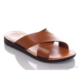 Фотография Шлепки мужские пляжные Лето M1387 camel (6 пар р.40-44) "DeMur" недорого оптом от прямого поставщика