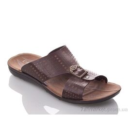Шльопанці чоловічі пляжні Літо M3830 brown (6 пар р.40-44) "DeMur" недорого оптом від прямого постачальника