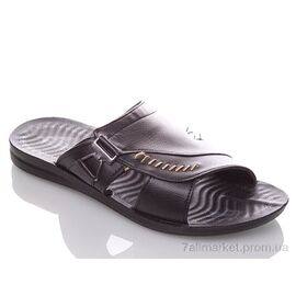 Шльопанці чоловічі пляжні Літо M6364 black (6 пар р.40-45) "DeMur" недорого оптом від прямого постачальника