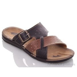 Шльопанці чоловічі пляжні Літо M6835 black-camel (6 пар р.40-45) "DeMur" недорого оптом від прямого постачальника