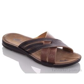 Шльопанці чоловічі пляжні Літо MK2026-2-6836 black-camel (6 пар р.40-45) "DeMur" недорого оптом від прямого постачальника