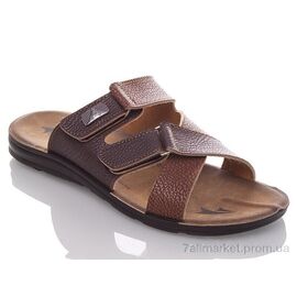 Шльопанці чоловічі пляжні Літо M6842 brown-camel (6 пар р.40-45) "DeMur" недорого оптом від прямого постачальника