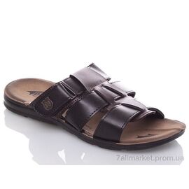 Фотография Шлепки мужские пляжные Лето M6850 black-brown (6 пар р.40-45) "DeMur" недорого оптом от прямого поставщика