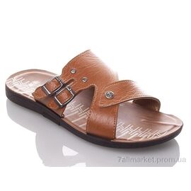 Шльопанці чоловічі пляжні Літо MN25 camel (6 пар р.40-44) "DeMur" недорого оптом від прямого постачальника