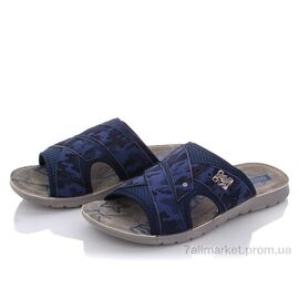 Шльопанці чоловічі пляжні Літо M6131-1 blue (6 пар р.40-44) "DeMur" недорого оптом від прямого постачальника