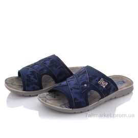 Шльопанці чоловічі пляжні Літо MD2026-2-6131-1 blue (6 пар р.40-44) "DeMur" недорого оптом від прямого постачальника