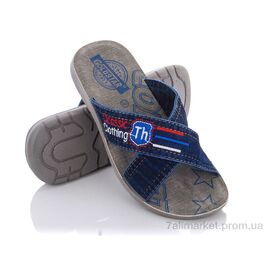 Шльопанці чоловічі пляжні Літо M6126 blue (6 пар р.40-44) "DeMur" недорого оптом від прямого постачальника