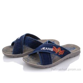 Шльопанці чоловічі пляжні Літо MD2026-2-6127 blue (6 пар р.40-44) "DeMur" недорого оптом від прямого постачальника