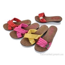 Шльопанці жіночі полегшені Літо N001-1 mix (30 пар р.36-40) "DeMur" недорого оптом від прямого постачальника