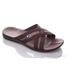 Шльопанці чоловічі пляжні Літо TRK DeMur ST brown-beige (6 пар р.40-45) "DeMur" недорого оптом від прямого постачальника
