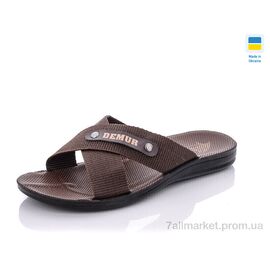 Фотография Шлепки мужские пляжные Лето TRK DeMur brown (6 пар р.41-46) "DeMur" недорого оптом от прямого поставщика