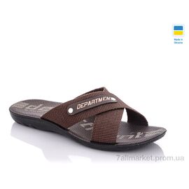 Фотография Шлепки мужские пляжные Лето TRK Depart brown (6 пар р.41-46) "DeMur" недорого оптом от прямого поставщика