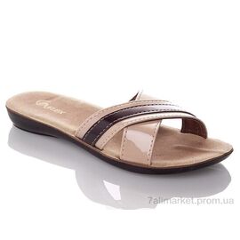 Шльопанці жіночі полегшені Літо W7144-beige (6 пар р.36-40) "DeMur" недорого оптом від прямого постачальника