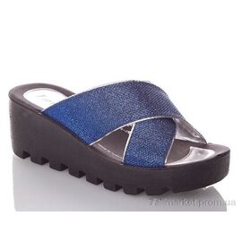 Шльопанці жіночі полегшені Літо W777-18-blue-silver (6 пар р.36-40) "DeMur" недорого оптом від прямого постачальника