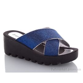 Шльопанці жіночі полегшені Літо W777-19 blue-silver (6 пар р.36-40) "DeMur" недорого оптом від прямого постачальника