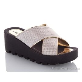 Шльопанці жіночі полегшені Літо W777-19 white-gold (6 пар р.36-40) "DeMur" недорого оптом від прямого постачальника