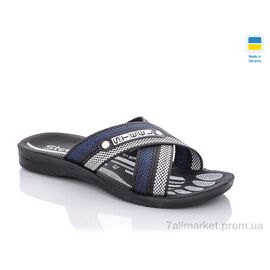Шльопанці чоловічі пляжні Літо TRK STL blue-grey (6 пар р.41-46) "DeMur" недорого оптом від прямого постачальника