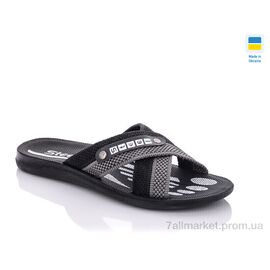 Шльопанці чоловічі пляжні Літо TRK STL-1 black-grey (6 пар р.41-46) "DeMur" недорого оптом від прямого постачальника