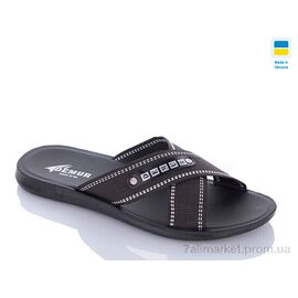 Фотография Шлепки мужские пляжные Лето TRK2026-1 чорний-білий батал (6 пар р.43-47) "DeMur" недорого оптом от прямого поставщика