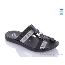 Шльопанці чоловічі пляжні Літо TRK H black-grey (6 пар р.41-46) "DeMur" недорого оптом від прямого постачальника