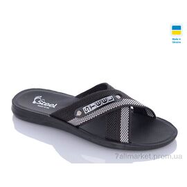 Шльопанці чоловічі пляжні Літо TRK STL черно-серый (6 пар р.41-46) "DeMur" недорого оптом від прямого постачальника