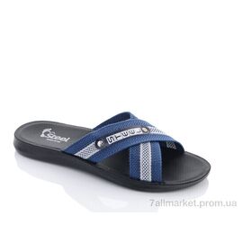 Шльопанці чоловічі пляжні Літо TRK STL cиній-cірий (6 пар р.41-46) "DeMur" недорого оптом від прямого постачальника