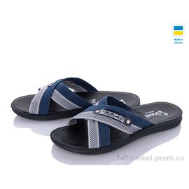 Шльопанці чоловічі пляжні Літо TRK 007 grey-blue new (6 пар р.41-45) "DeMur" недорого оптом від прямого постачальника