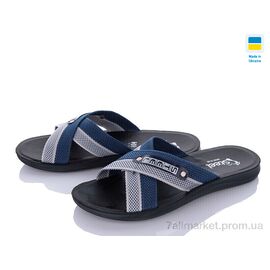 Фотография Шлепки мужские пляжные Лето TRK2026-2-007 сірій-синій (6 пар р.41-45) "DeMur" недорого оптом от прямого поставщика