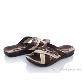 Фотография Шлепки мужские пляжные Лето TRK2026-2-008 коричневий (6 пар р.40-44) "DeMur" недорого оптом от прямого поставщика