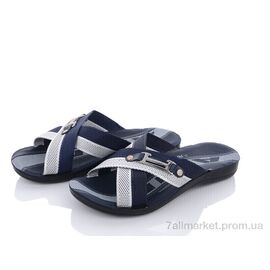 Фотография Шлепки мужские пляжные Лето TRK2026-2-008 синій (6 пар р.40-44) "DeMur" недорого оптом от прямого поставщика