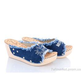 Фотография Шлепки женские облегченные Лето WD286 синій (6 пар р.36-40) "DeMur" недорого оптом от прямого поставщика