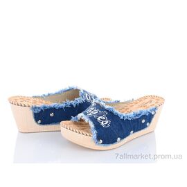 Фотография Шлепки женские облегченные Лето WD285 синій (6 пар р.36-40) "DeMur" недорого оптом от прямого поставщика