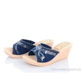 Фотография Шлепки женские облегченные Лето WD284 синій (6 пар р.36-40) "DeMur" недорого оптом от прямого поставщика