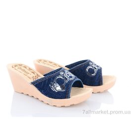 Фотография Шлепки женские облегченные Лето WD283 синій (6 пар р.36-40) "DeMur" недорого оптом от прямого поставщика